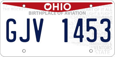 OH license plate GJV1453