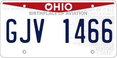 OH license plate GJV1466