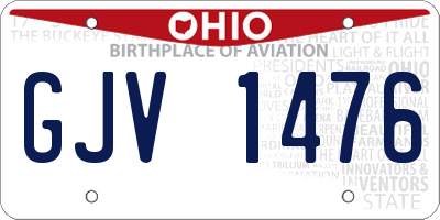 OH license plate GJV1476