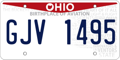 OH license plate GJV1495