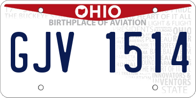 OH license plate GJV1514