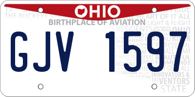 OH license plate GJV1597