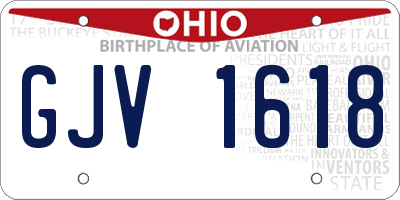 OH license plate GJV1618