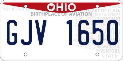 OH license plate GJV1650
