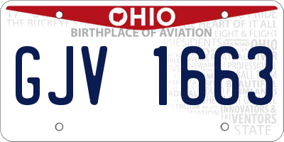 OH license plate GJV1663