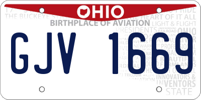 OH license plate GJV1669