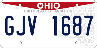 OH license plate GJV1687