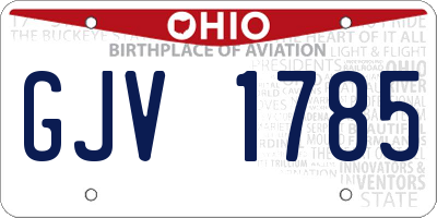 OH license plate GJV1785