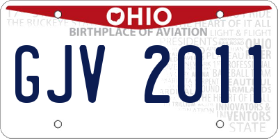 OH license plate GJV2011