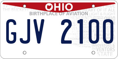OH license plate GJV2100
