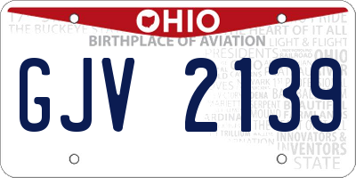 OH license plate GJV2139