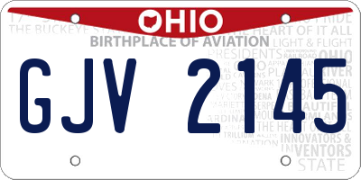 OH license plate GJV2145