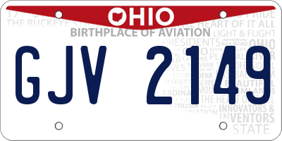 OH license plate GJV2149