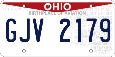 OH license plate GJV2179