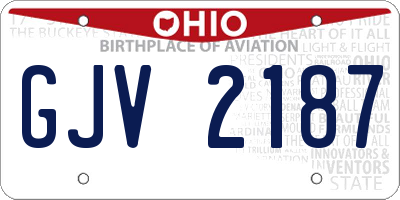 OH license plate GJV2187