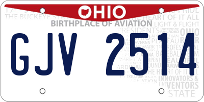 OH license plate GJV2514