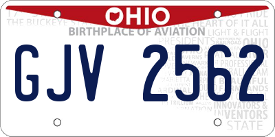 OH license plate GJV2562