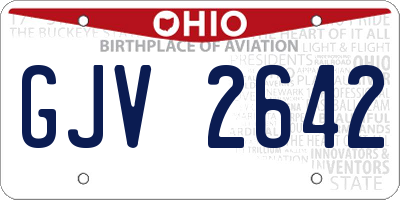 OH license plate GJV2642