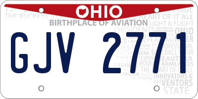 OH license plate GJV2771