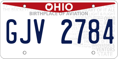 OH license plate GJV2784
