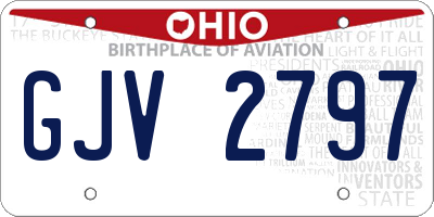 OH license plate GJV2797