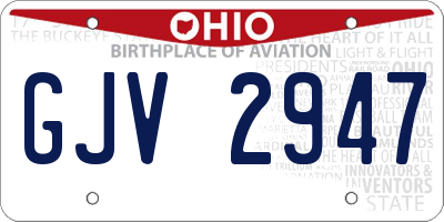 OH license plate GJV2947