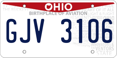 OH license plate GJV3106