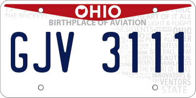 OH license plate GJV3111