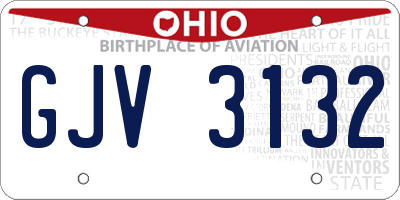 OH license plate GJV3132