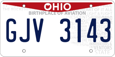 OH license plate GJV3143