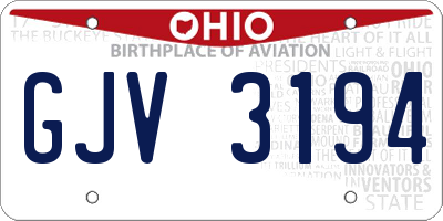 OH license plate GJV3194