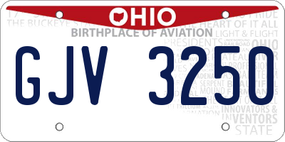 OH license plate GJV3250