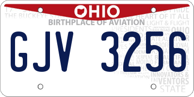 OH license plate GJV3256