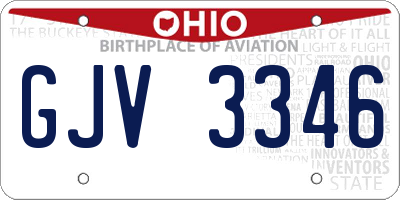 OH license plate GJV3346