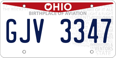 OH license plate GJV3347