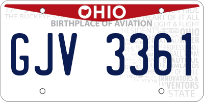 OH license plate GJV3361
