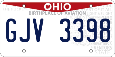 OH license plate GJV3398