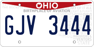OH license plate GJV3444