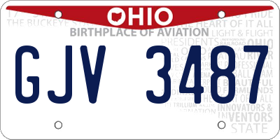 OH license plate GJV3487