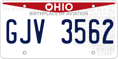 OH license plate GJV3562