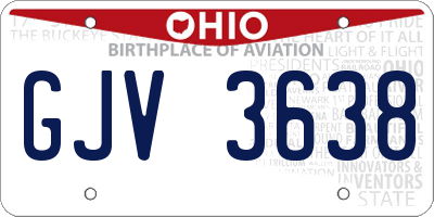OH license plate GJV3638