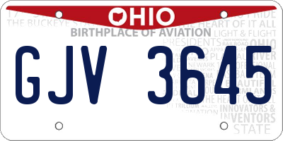 OH license plate GJV3645