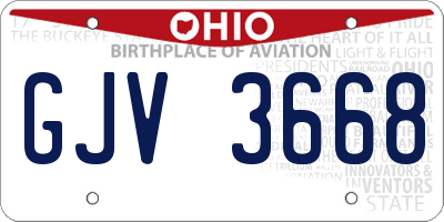 OH license plate GJV3668