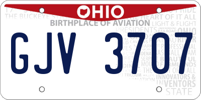 OH license plate GJV3707
