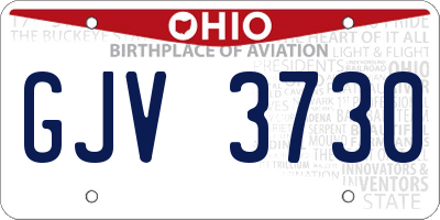 OH license plate GJV3730