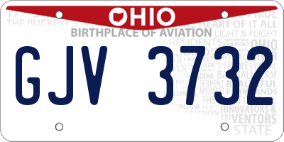 OH license plate GJV3732
