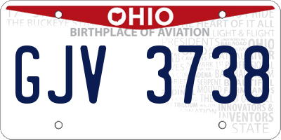 OH license plate GJV3738
