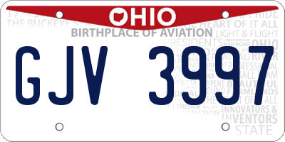 OH license plate GJV3997