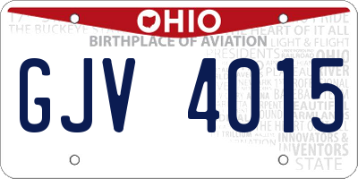 OH license plate GJV4015