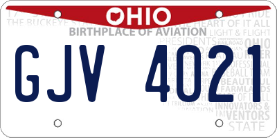 OH license plate GJV4021